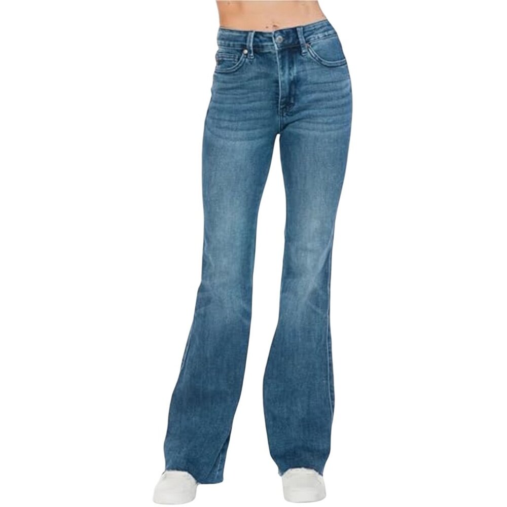 NWT Judy Blue Mid Rise Tummy Control Flare Jeans Size 7/28